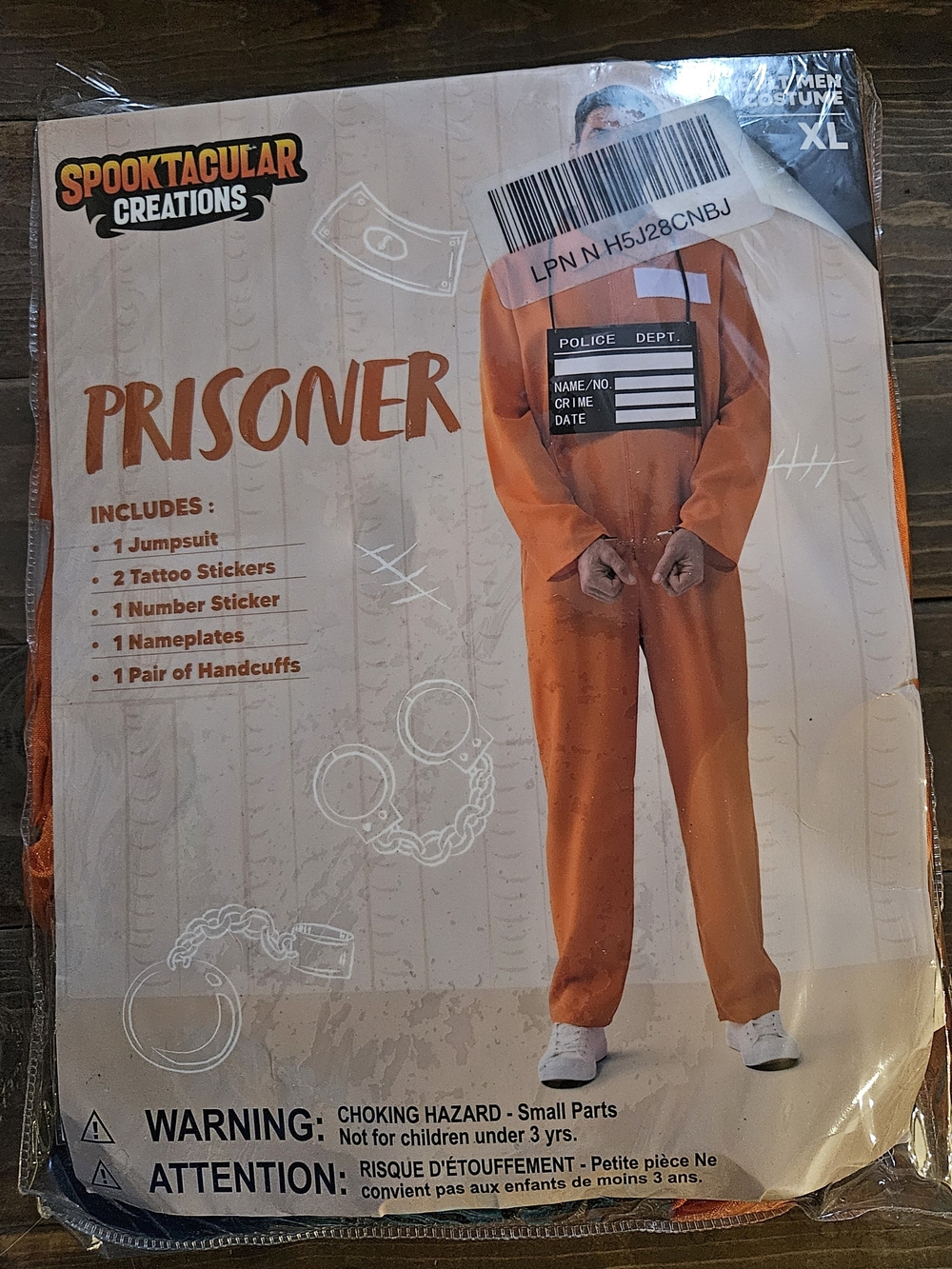 Spooktacular Creations Men's Orange Prisoner Costume - XL